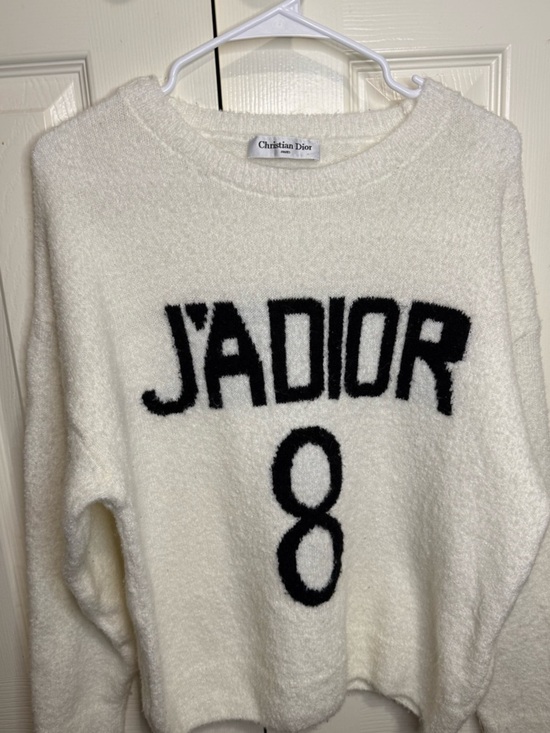 Dior Sweaters - Christian Dior J'Adior 8 Sweater XS White Boucle Knit Logo Crewneck